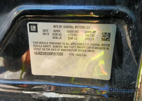 2013 Buick Lacrosse Leather Group from USA, damaged, VIN 1G4GC5E39DF317330